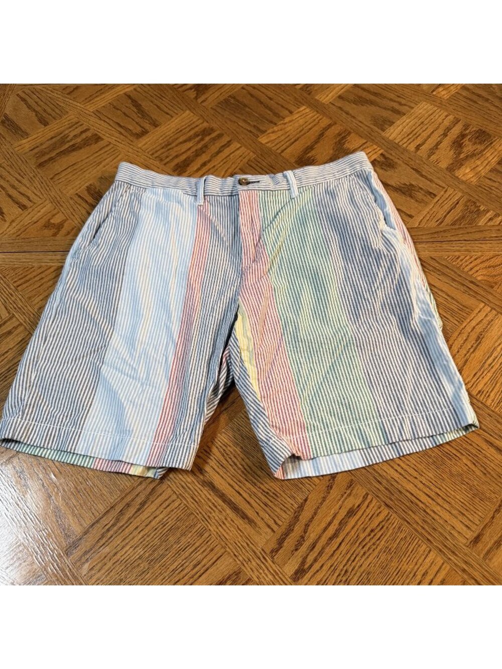 Tommy Hilfiger Mens Multicolor Striped Cotton Blend Shorts Size 34 Y2K
